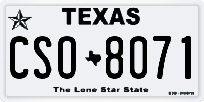 TX license plate CSO8071