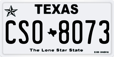 TX license plate CSO8073