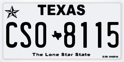 TX license plate CSO8115