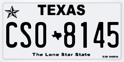 TX license plate CSO8145