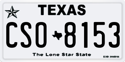 TX license plate CSO8153