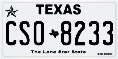 TX license plate CSO8233