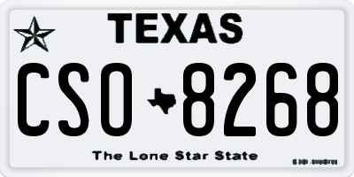 TX license plate CSO8268