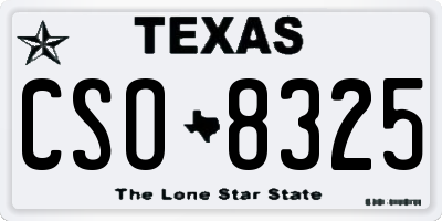 TX license plate CSO8325