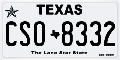 TX license plate CSO8332