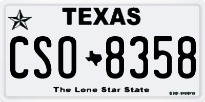 TX license plate CSO8358