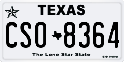 TX license plate CSO8364