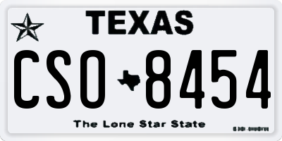 TX license plate CSO8454