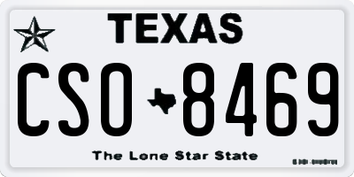 TX license plate CSO8469