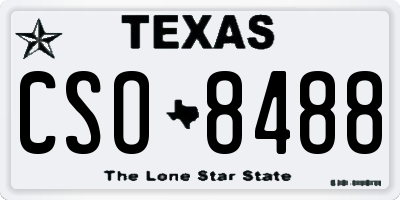 TX license plate CSO8488