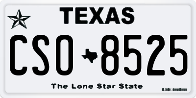 TX license plate CSO8525