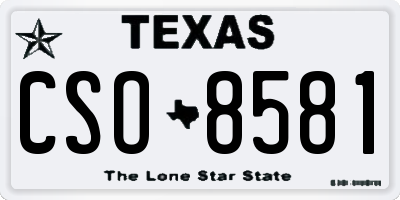 TX license plate CSO8581