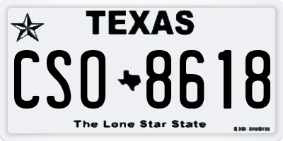 TX license plate CSO8618