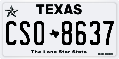 TX license plate CSO8637