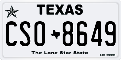 TX license plate CSO8649