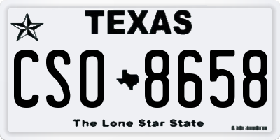 TX license plate CSO8658