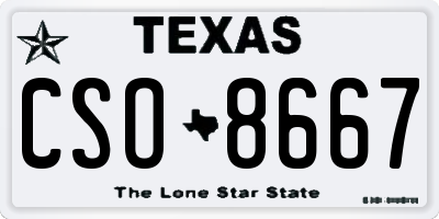 TX license plate CSO8667
