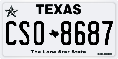 TX license plate CSO8687