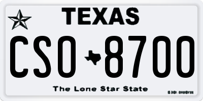 TX license plate CSO8700
