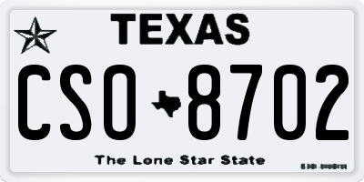 TX license plate CSO8702