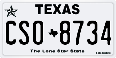 TX license plate CSO8734