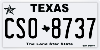 TX license plate CSO8737