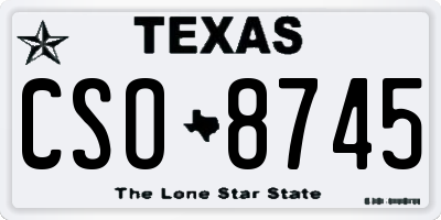 TX license plate CSO8745