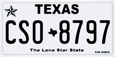 TX license plate CSO8797