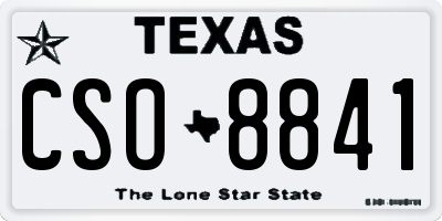 TX license plate CSO8841