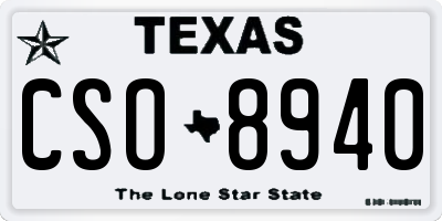 TX license plate CSO8940