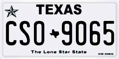 TX license plate CSO9065