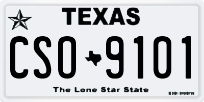 TX license plate CSO9101