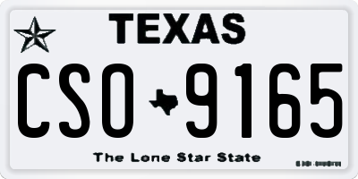 TX license plate CSO9165