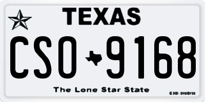 TX license plate CSO9168