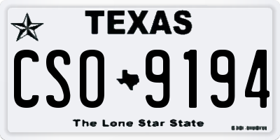 TX license plate CSO9194