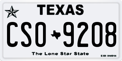 TX license plate CSO9208