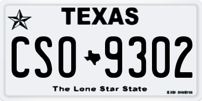 TX license plate CSO9302