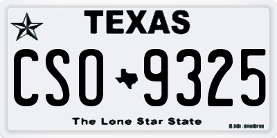 TX license plate CSO9325