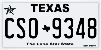 TX license plate CSO9348