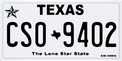 TX license plate CSO9402