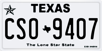 TX license plate CSO9407