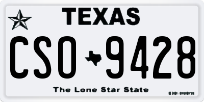 TX license plate CSO9428