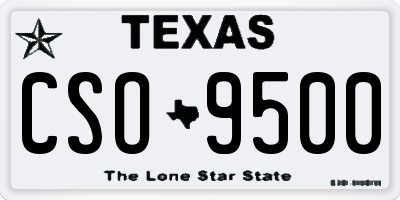 TX license plate CSO9500