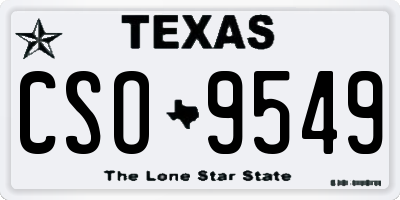TX license plate CSO9549