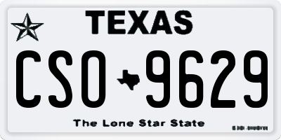 TX license plate CSO9629