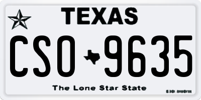 TX license plate CSO9635