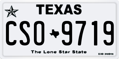 TX license plate CSO9719