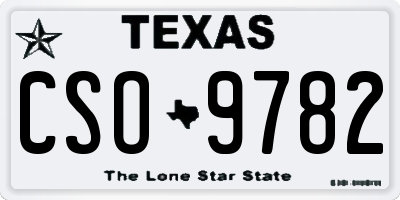 TX license plate CSO9782
