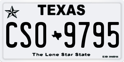 TX license plate CSO9795