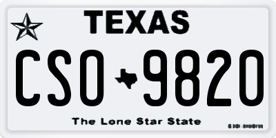 TX license plate CSO9820